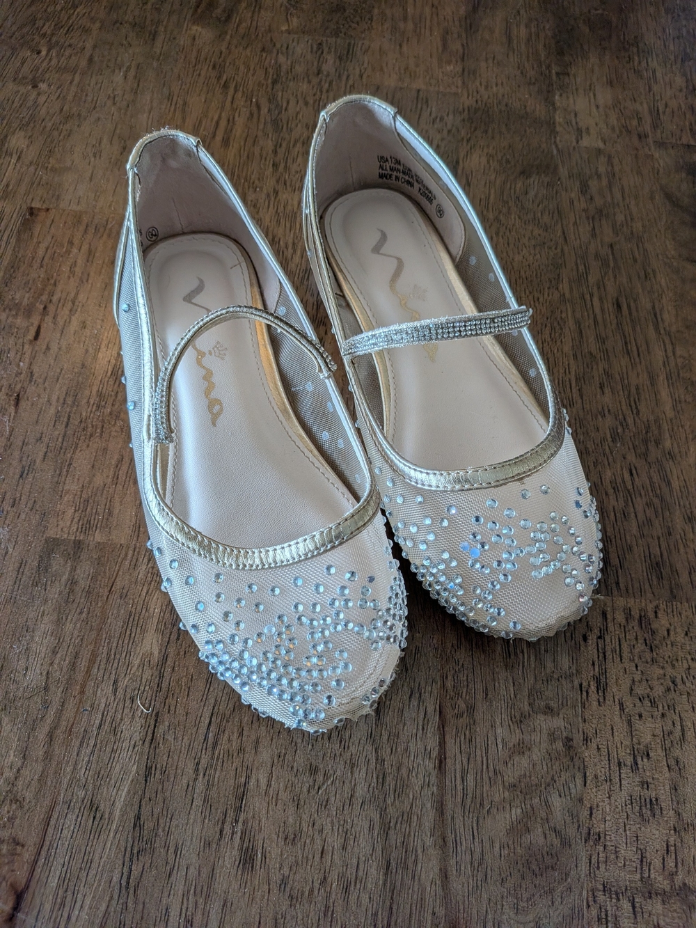 Unisa Kids Ivory Pearl Embellished Mary Jane Flats